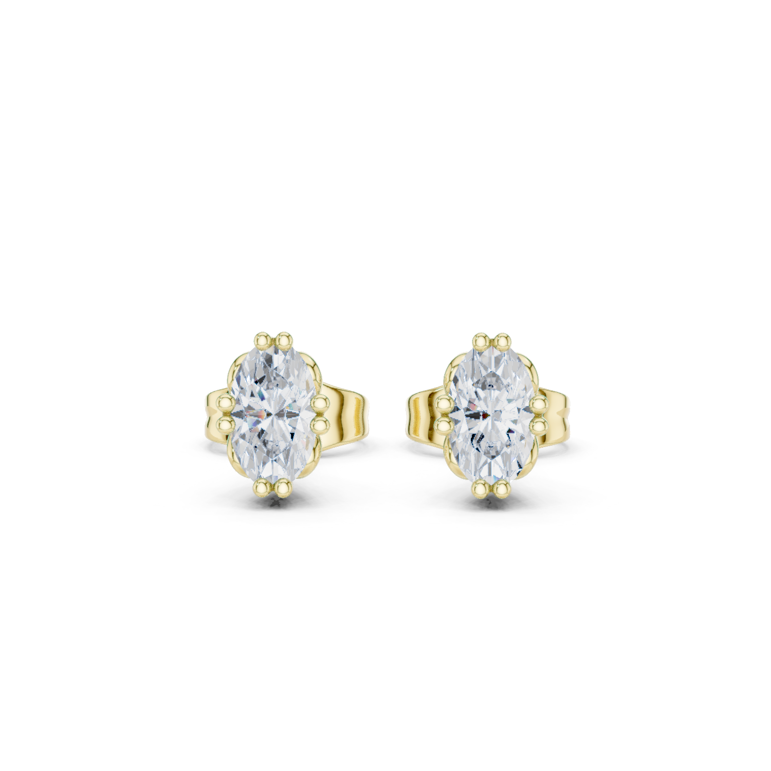 0.50 Carat Natural Diamond Oval Studs – H Color, VS1 Clarity