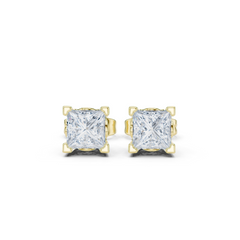1.00ct H/VS1 Natural Princess Diamond Stud Earrings – Timeless Brilliance