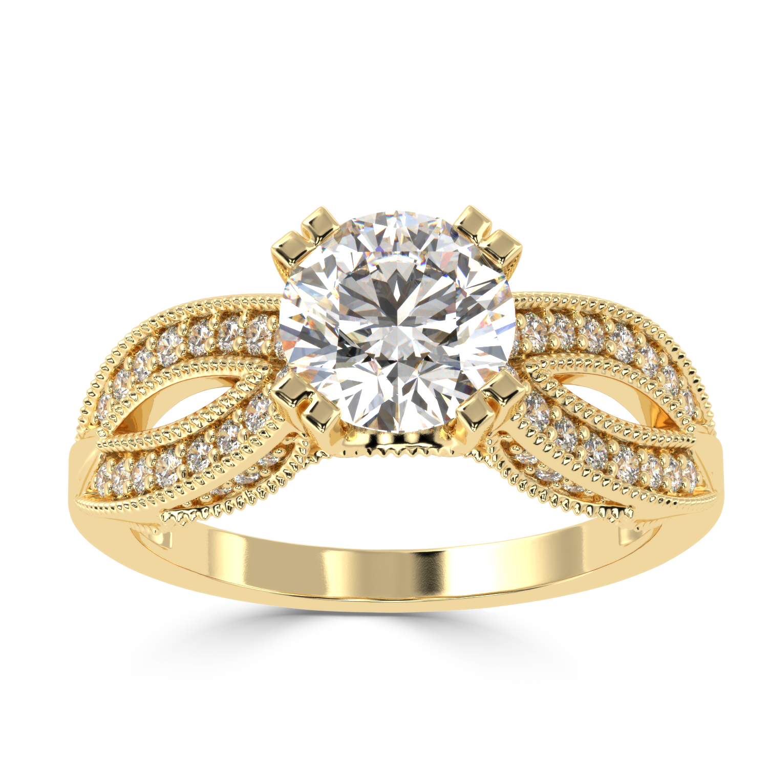 1.36 Carat H Color VS1 Clarity Diamond Studded Natural Diamond Ring.