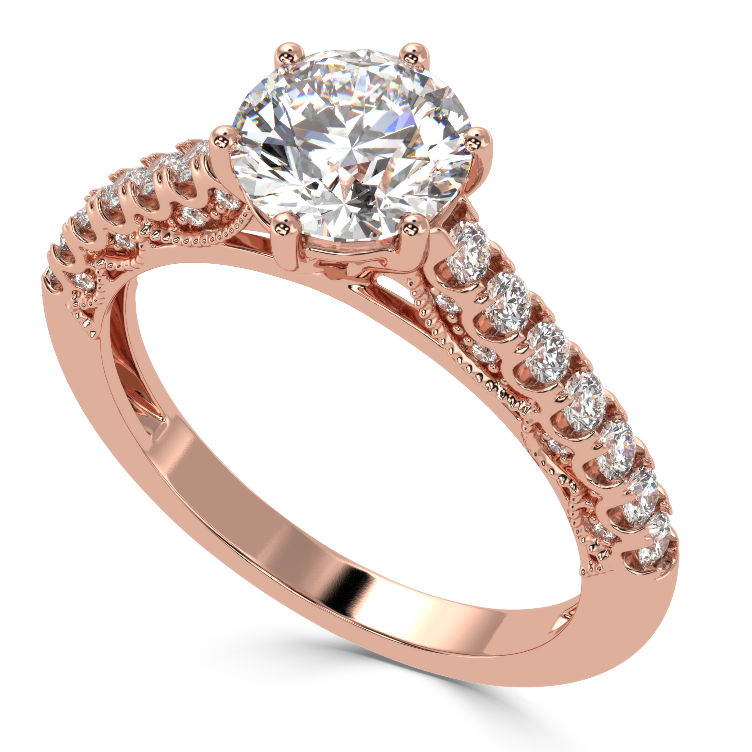 1.36 Carat G Color VS1 Clarity Diamond Studded Natural Diamond Ring.