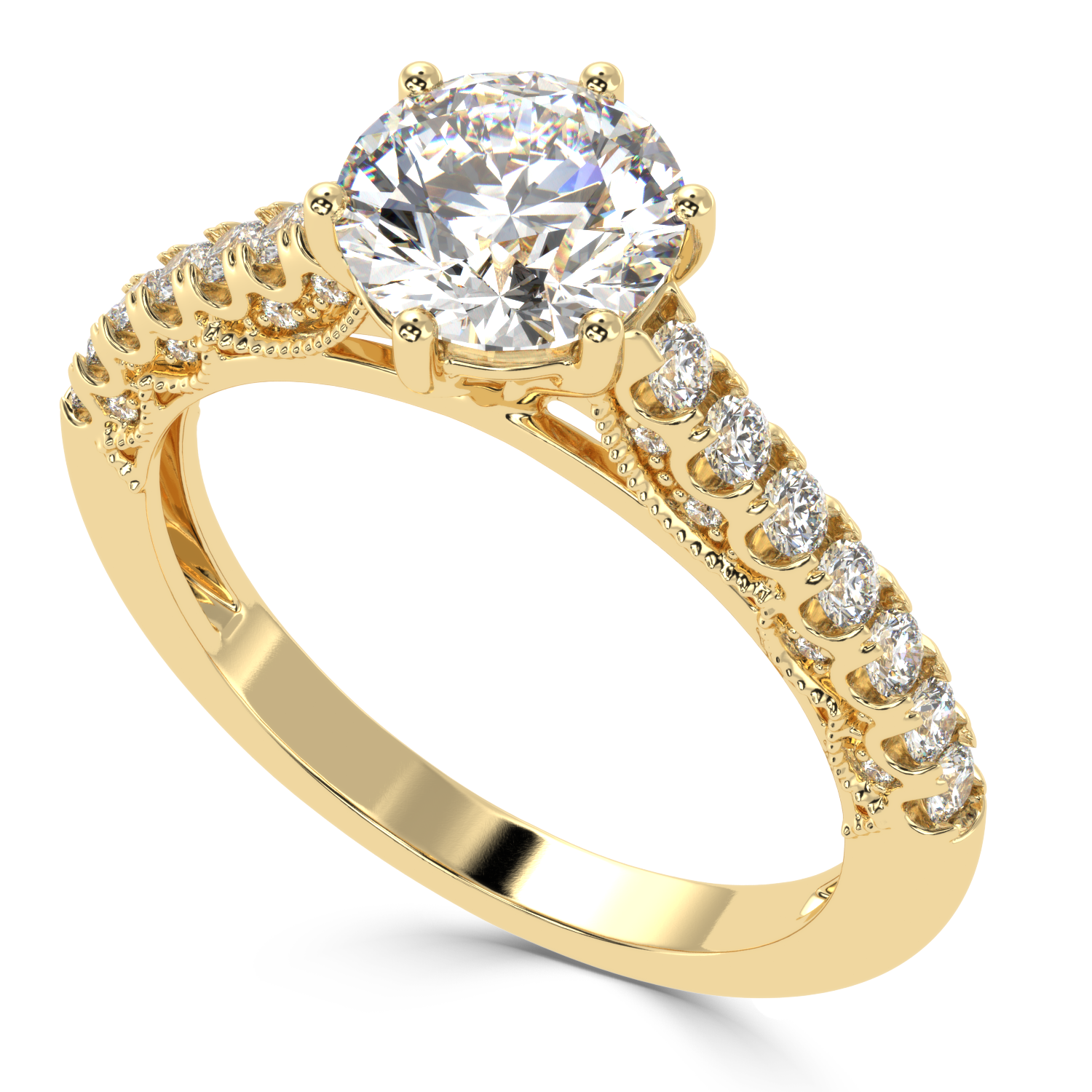 1.36 Carat G Color VS1 Clarity Diamond Studded Natural Diamond Ring.