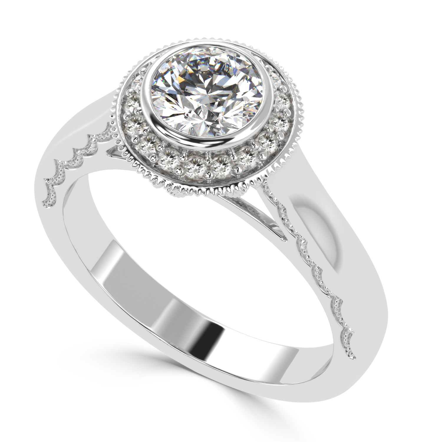 0.78 Carat H Color VS1 Clarity Diamond Studded Natural Diamond Ring.