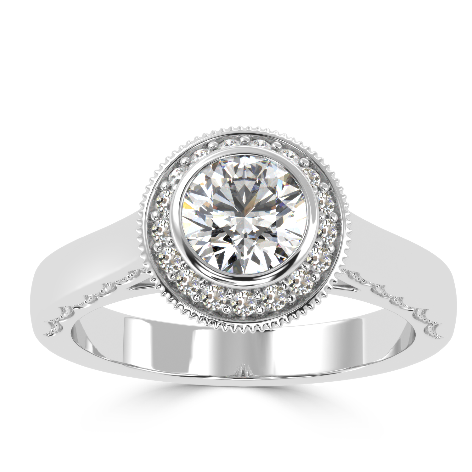 0.78 Carat H Color VS1 Clarity Diamond Studded Natural Diamond Ring.