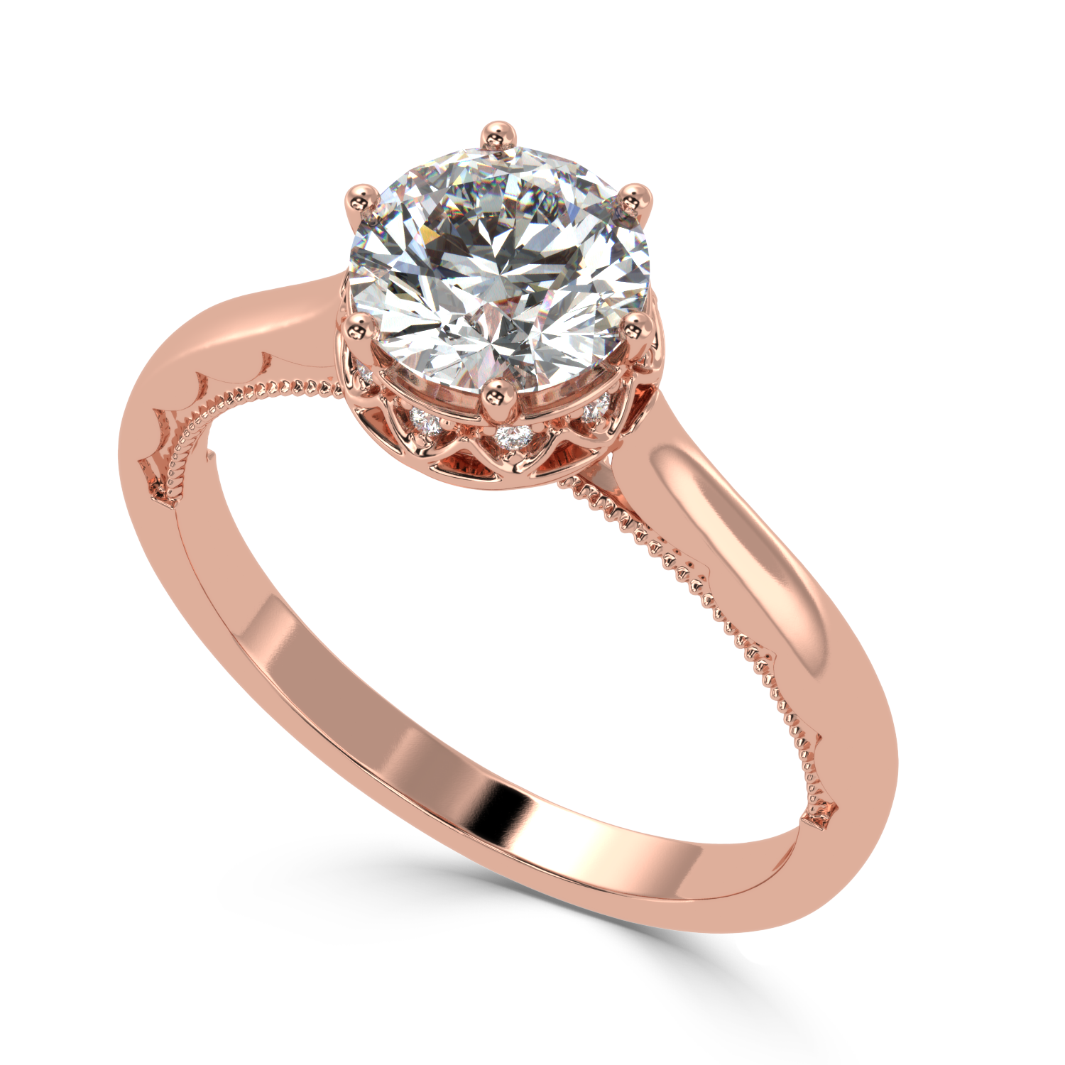 0.88 Carat G Color VS1 Clarity Diamond Studded Natural Diamond Ring.