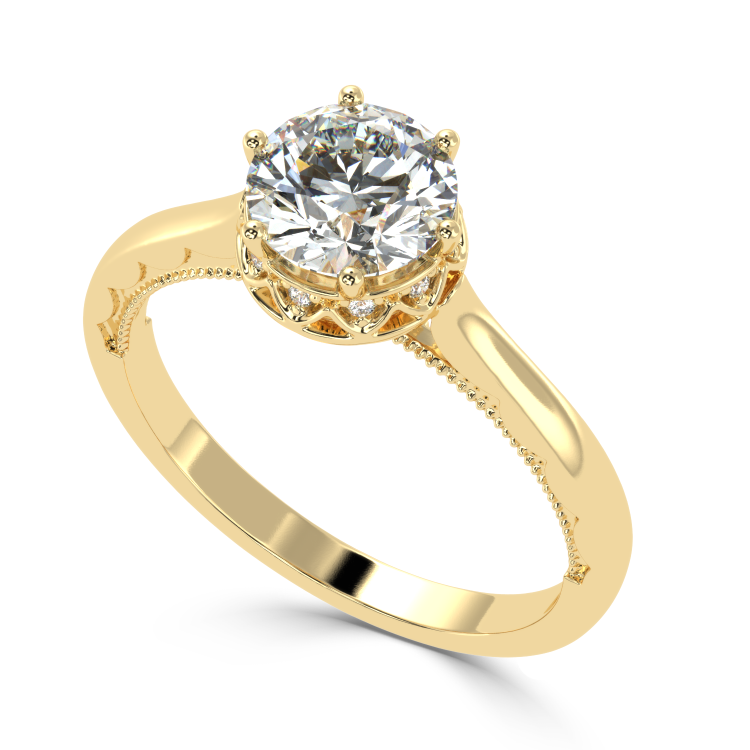 0.88 Carat G Color VS1 Clarity Diamond Studded Natural Diamond Ring.