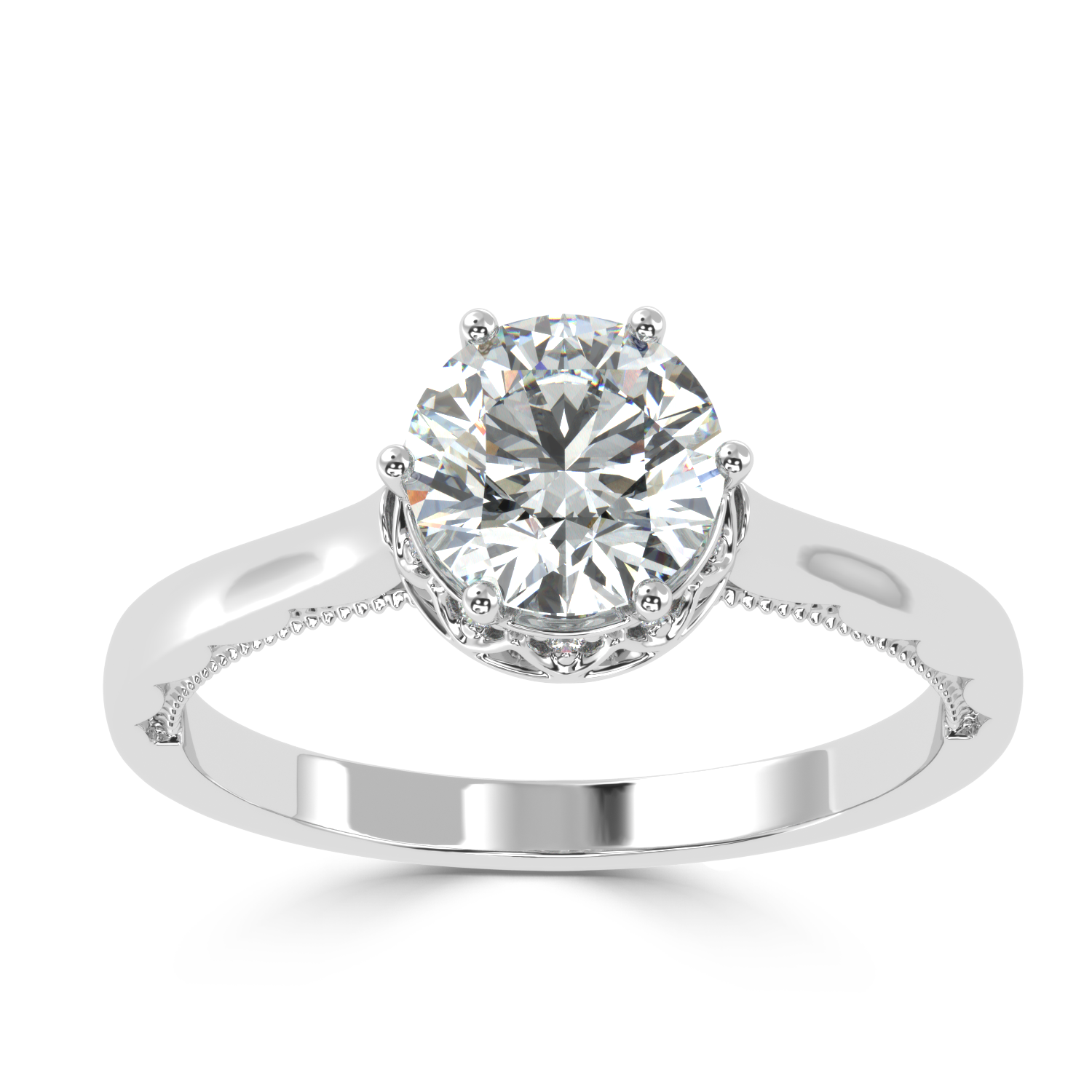 0.88 Carat G Color VS1 Clarity Diamond Studded Natural Diamond Ring.