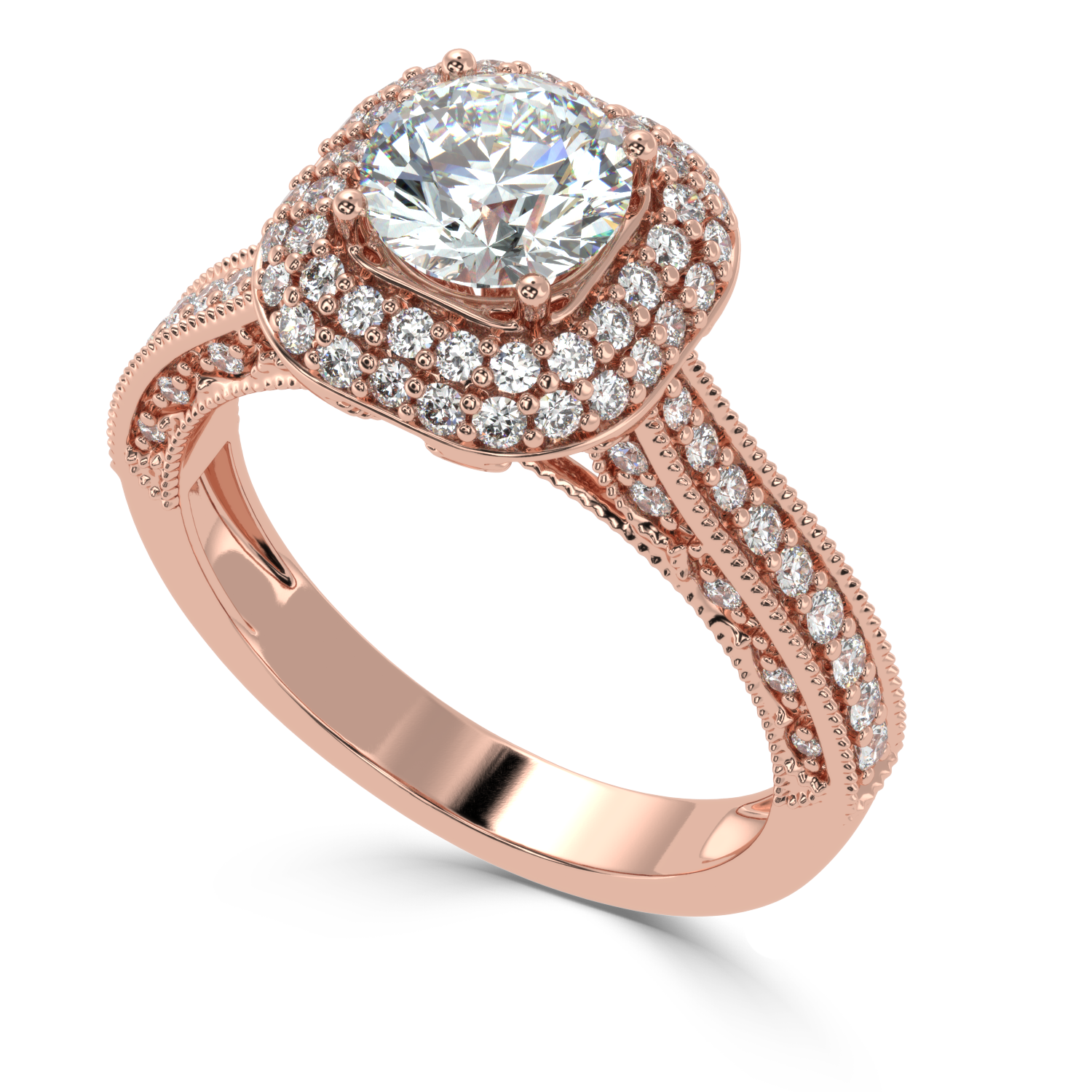 1.36 Carat H Color VS1 Clarity Diamond Studded Natural Diamond Ring.