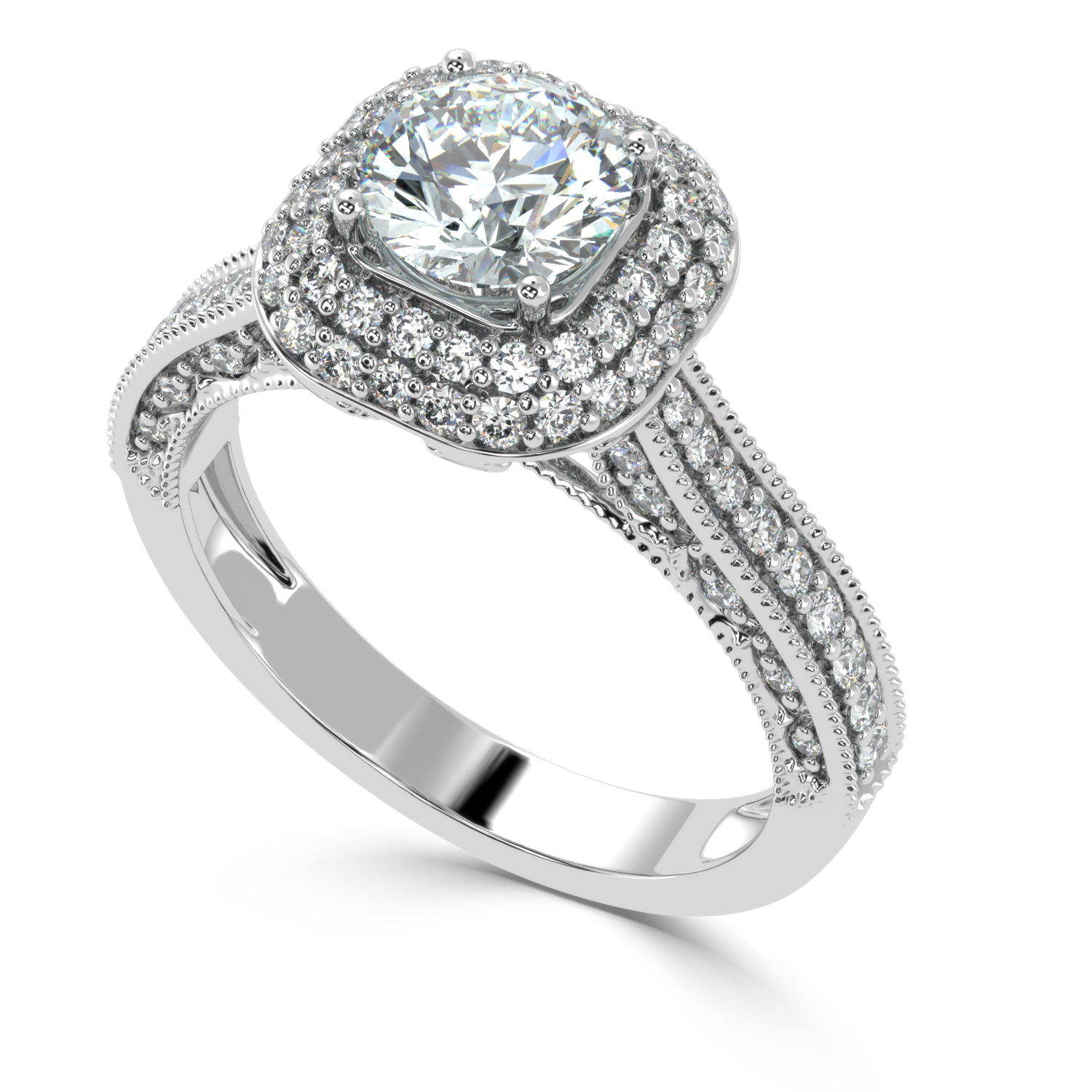 1.36 Carat H Color VS1 Clarity Diamond Studded Natural Diamond Ring.