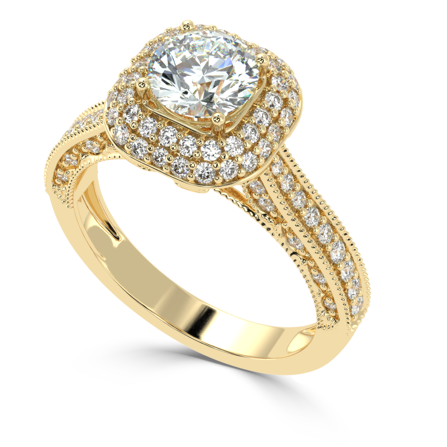 1.36 Carat H Color VS1 Clarity Diamond Studded Natural Diamond Ring.
