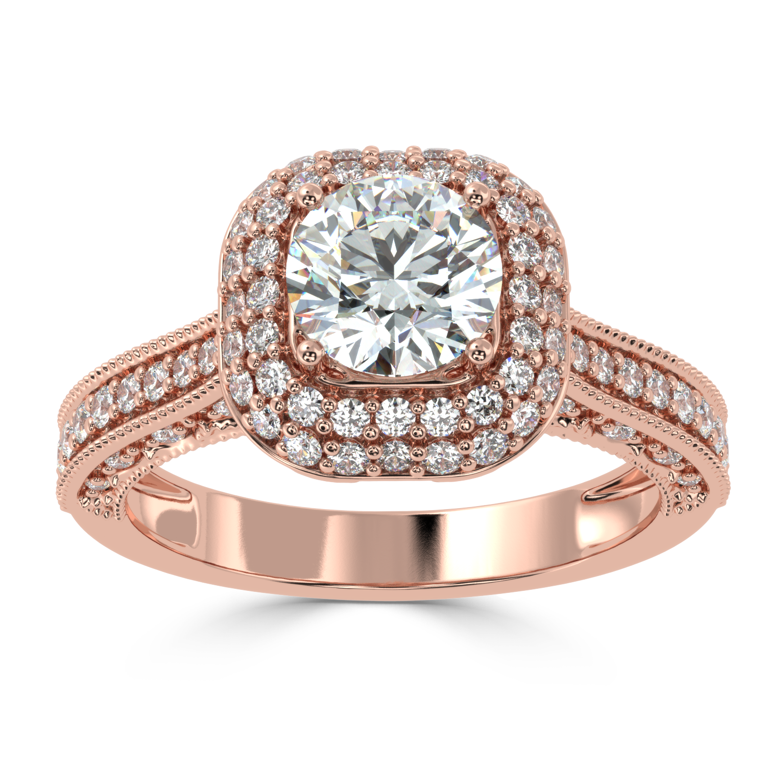 1.36 Carat H Color VS1 Clarity Diamond Studded Natural Diamond Ring.