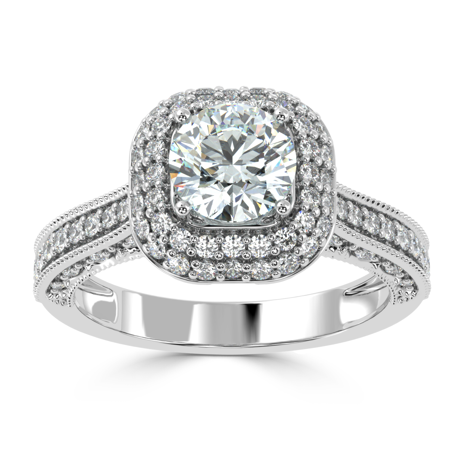 1.36 Carat H Color VS1 Clarity Diamond Studded Natural Diamond Ring.