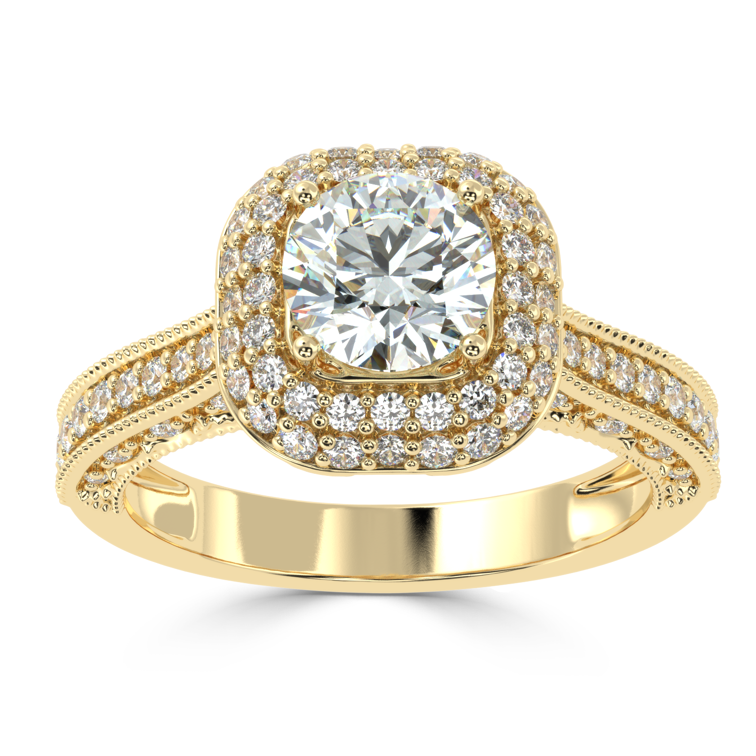 1.36 Carat H Color VS1 Clarity Diamond Studded Natural Diamond Ring.