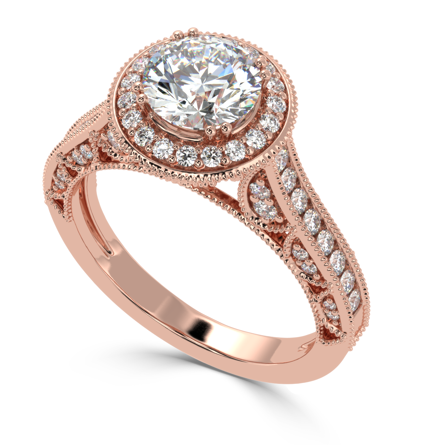 1.63 Carat H Color VS1 Clarity Diamond Studded Natural Diamond Ring.