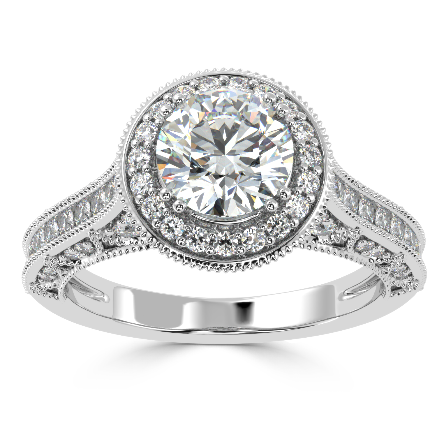 1.63 Carat H Color VS1 Clarity Diamond Studded Natural Diamond Ring.