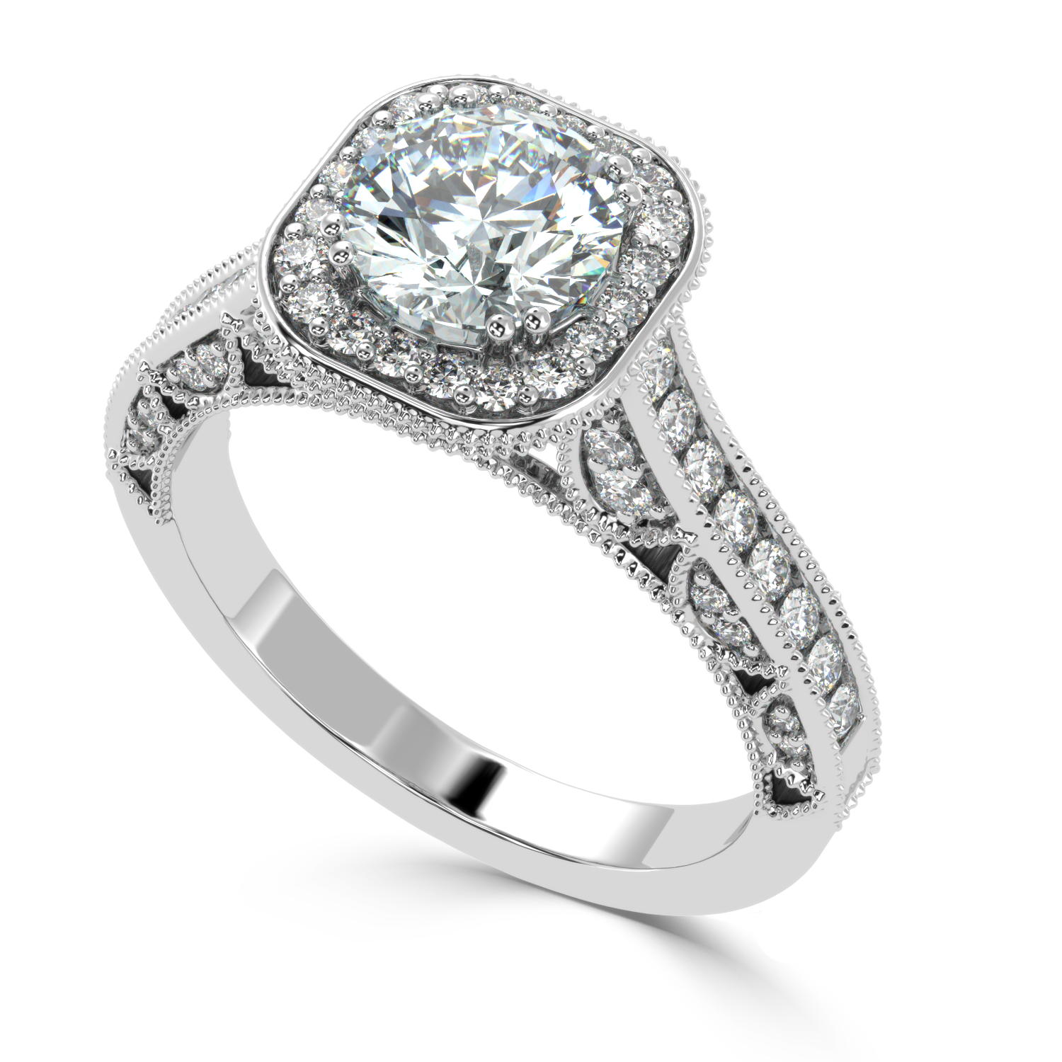 1.63 Carat G Color VS1 Clarity Diamond Studded Natural Diamond Ring.