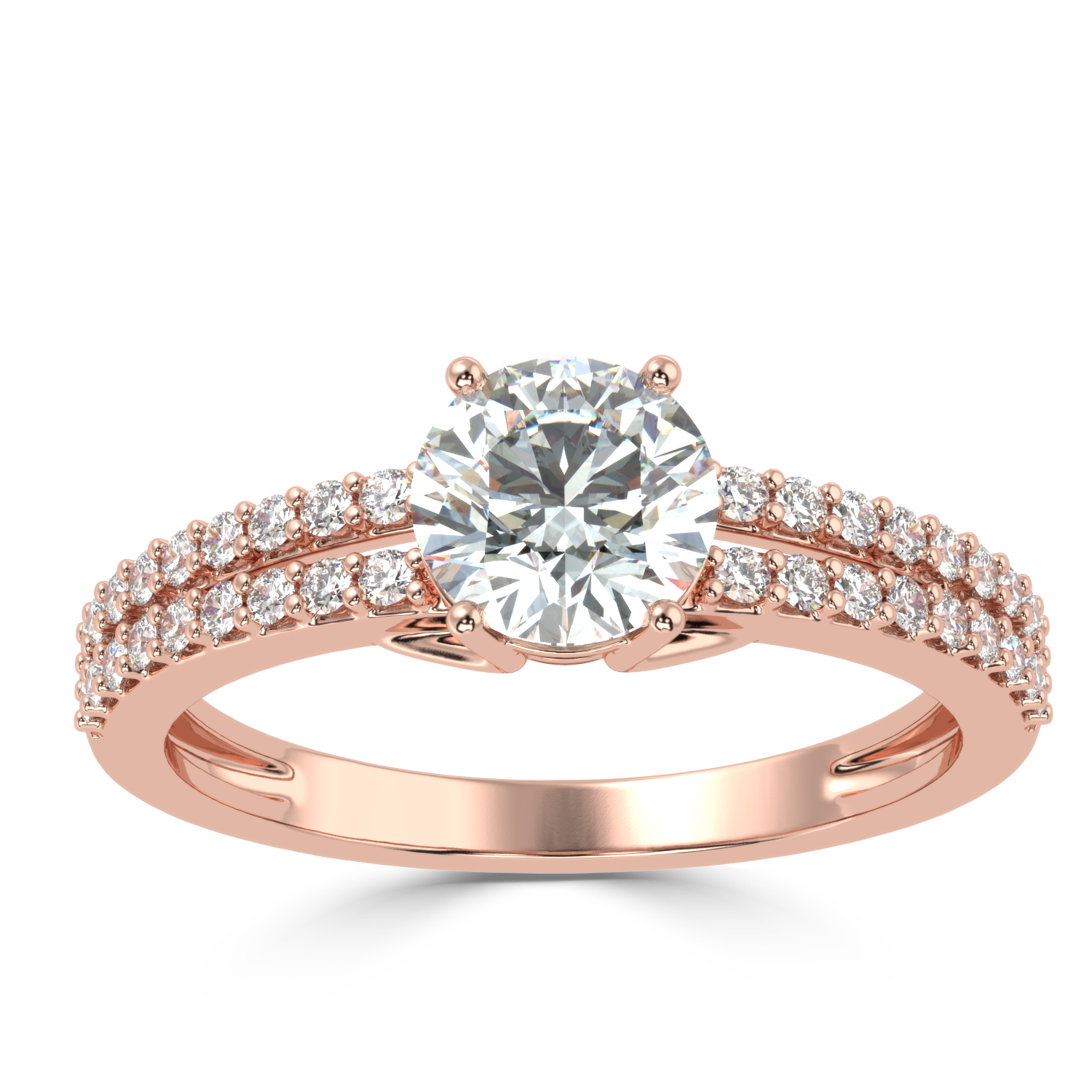 1.03 Carat H Color VS1 Clarity Diamond Studded Natural Diamond Ring.