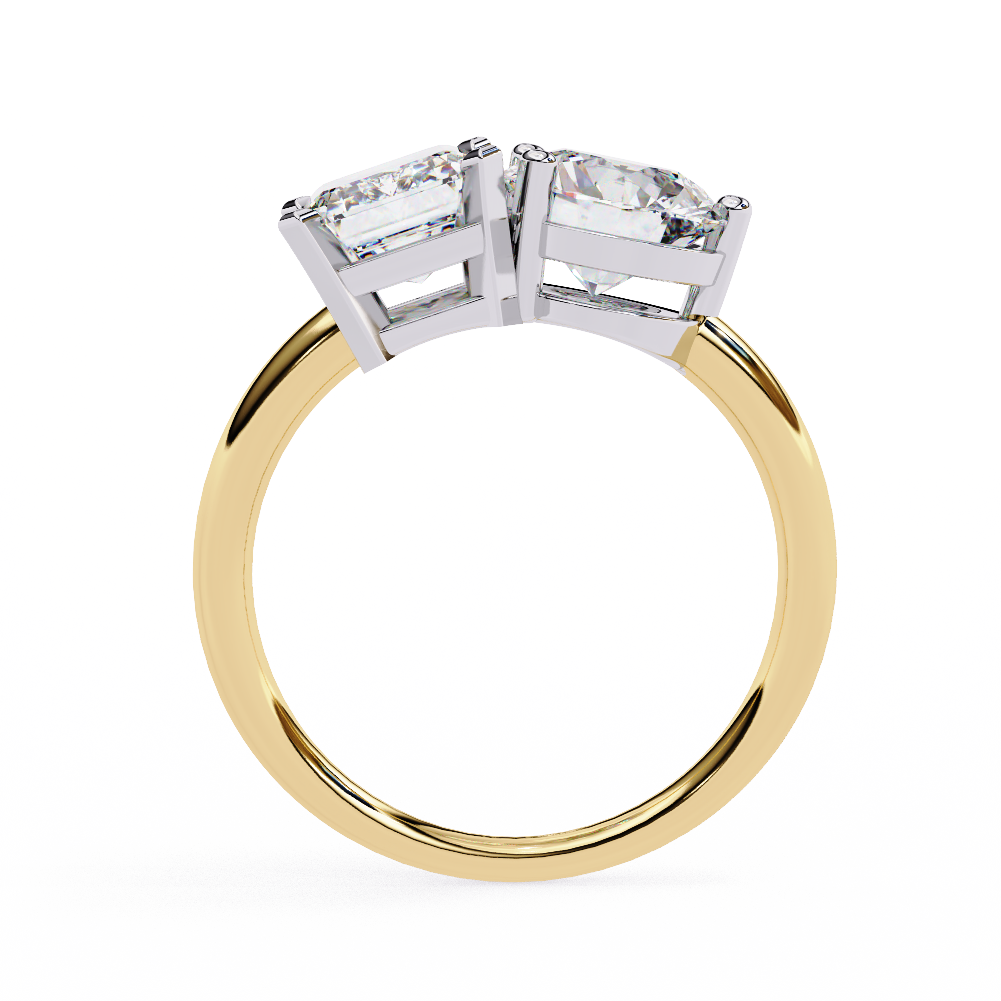 4.05 Carat Radiant & Round Shape Lab Grown Diamond Engagement Ring
