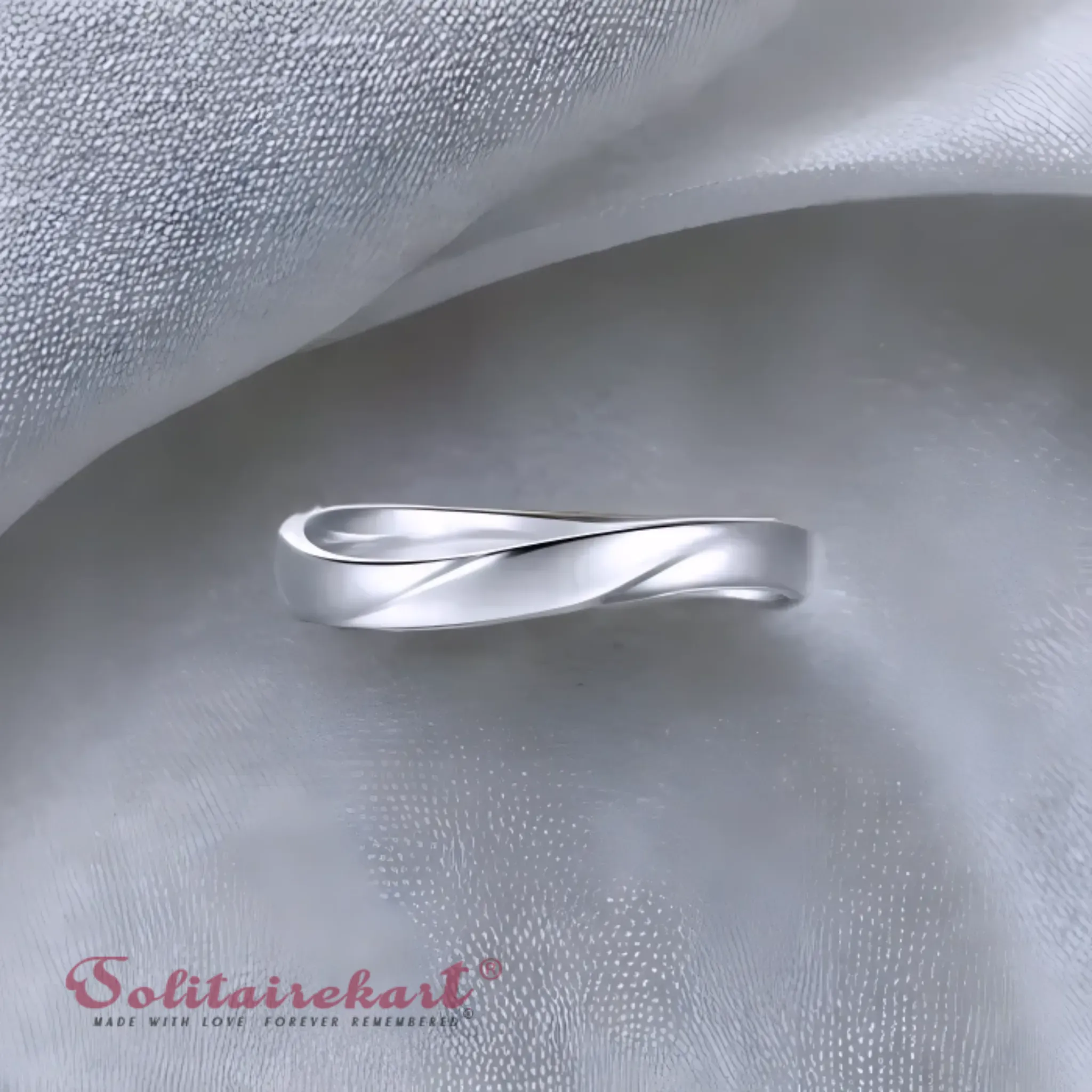Solitairekart Platinum Twisted Style Band Ring 4.641gm For Unisex.