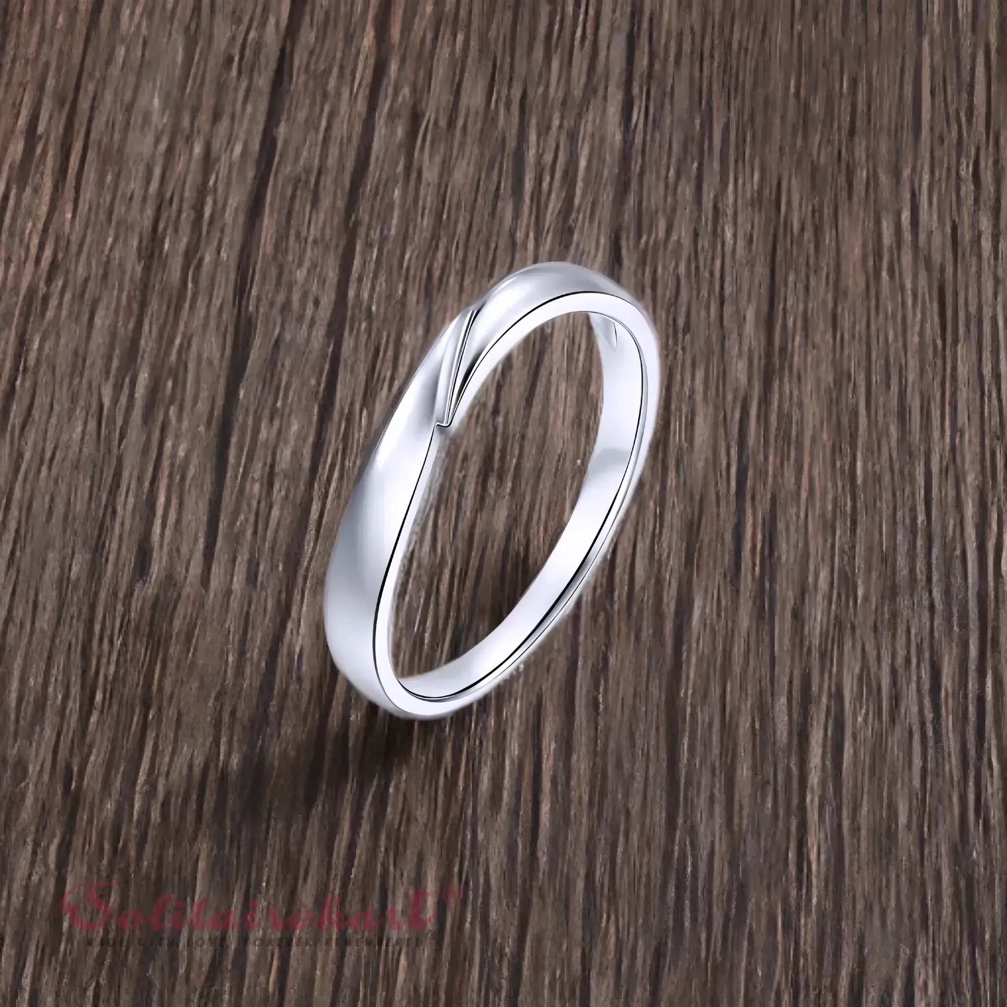 Solitairekart Platinum Cross Style Band Ring 2.994gm Weight For Unisex.