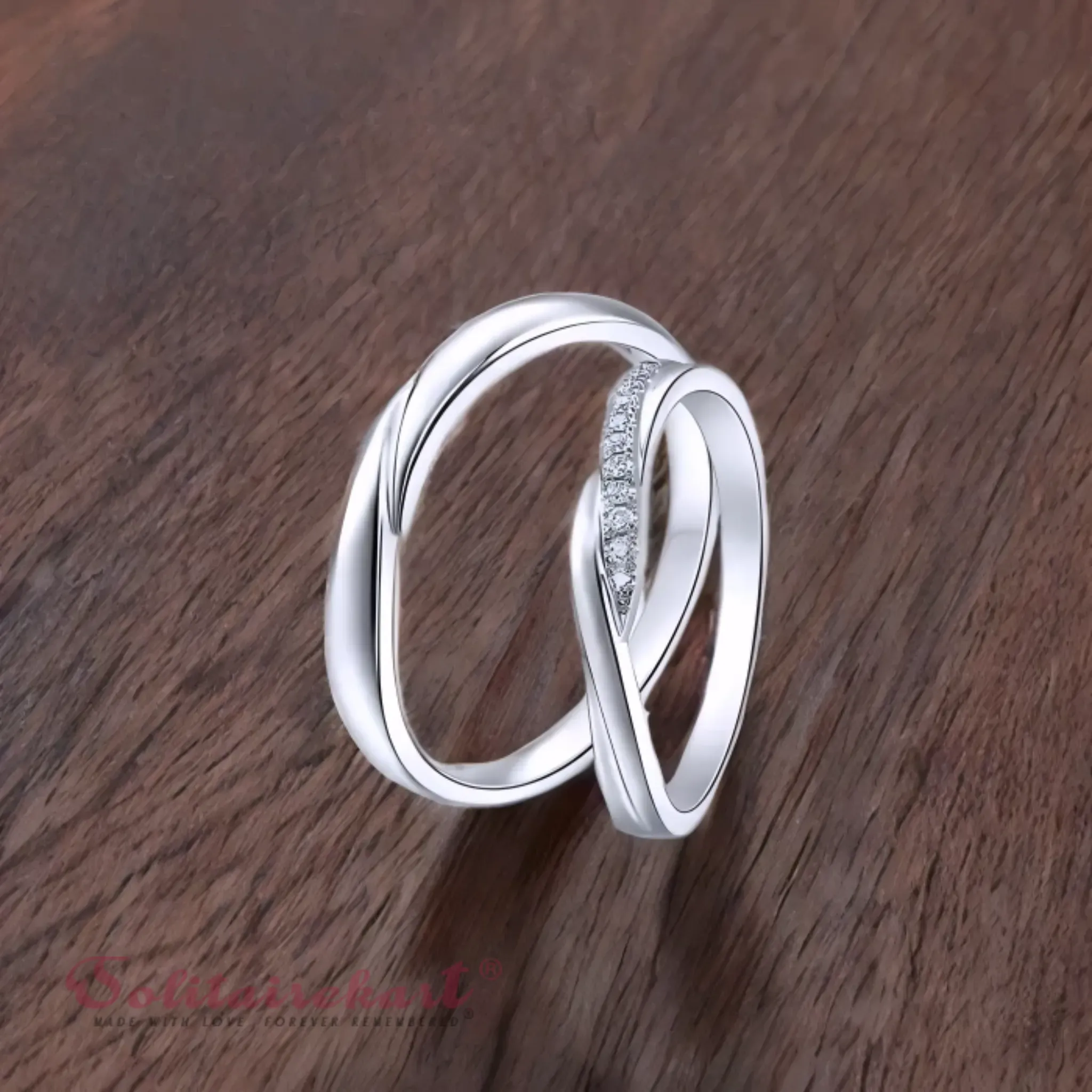 Solitairekart Platinum Cross Style Band Ring 2.994gm Weight For Unisex.