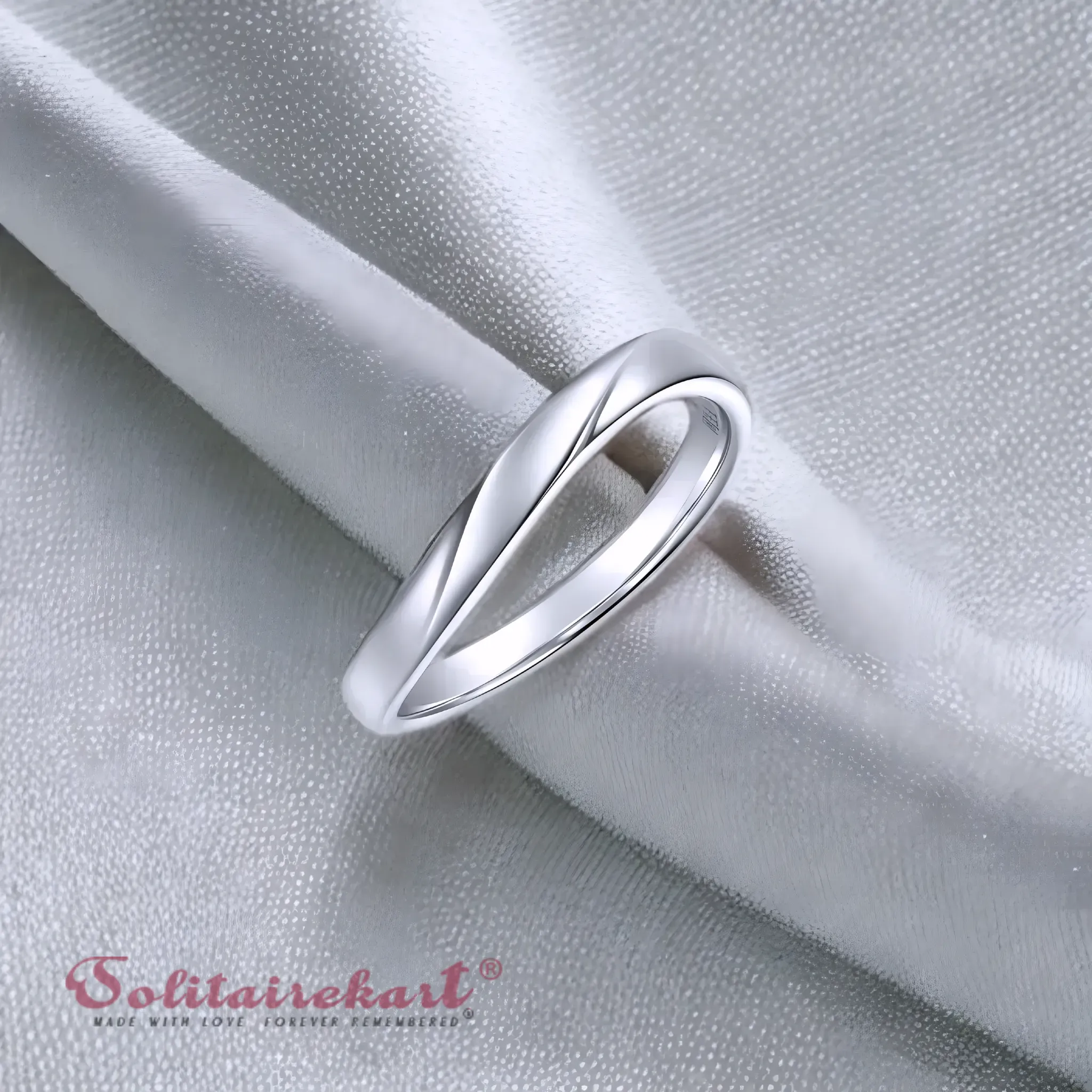 Solitairekart Platinum Twisted Style Band Ring 4.641gm For Unisex.