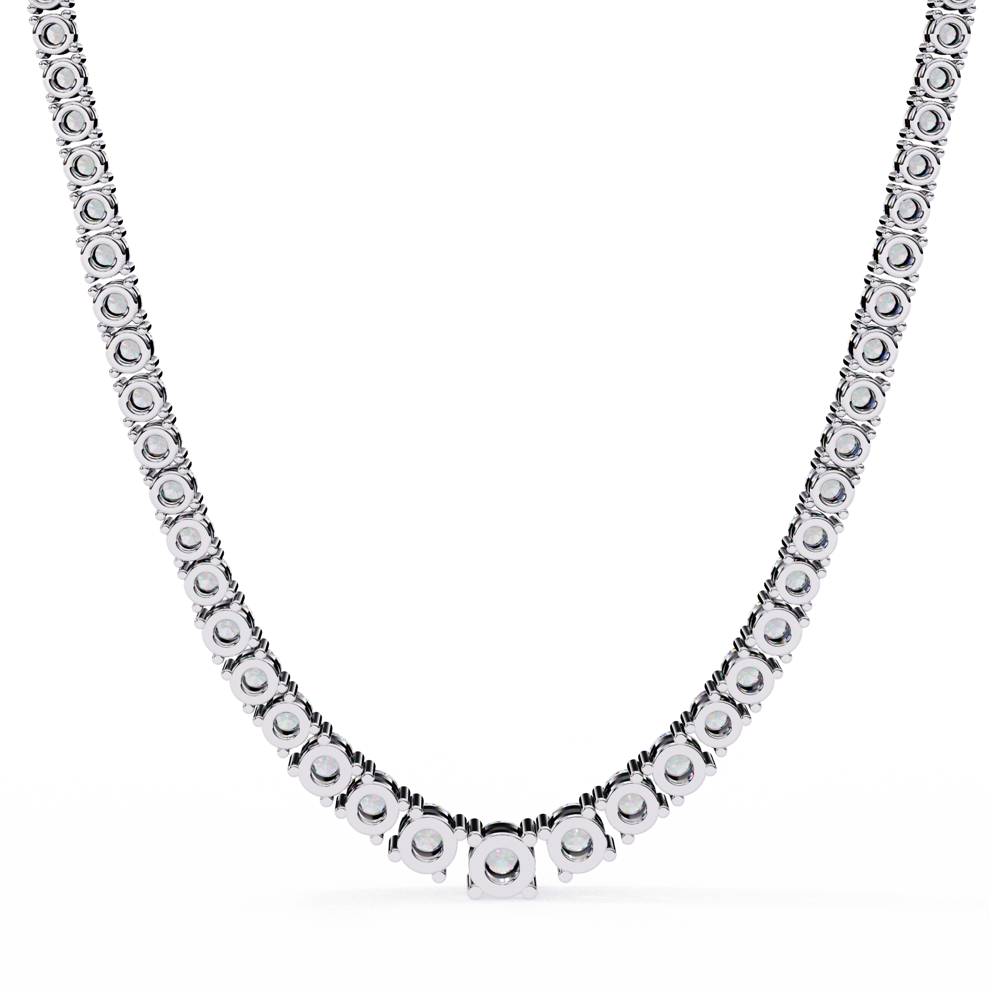 Solitairekart 17.54ct Natural Diamond Tennis Necklace-HI Color, VS-SI Clarity