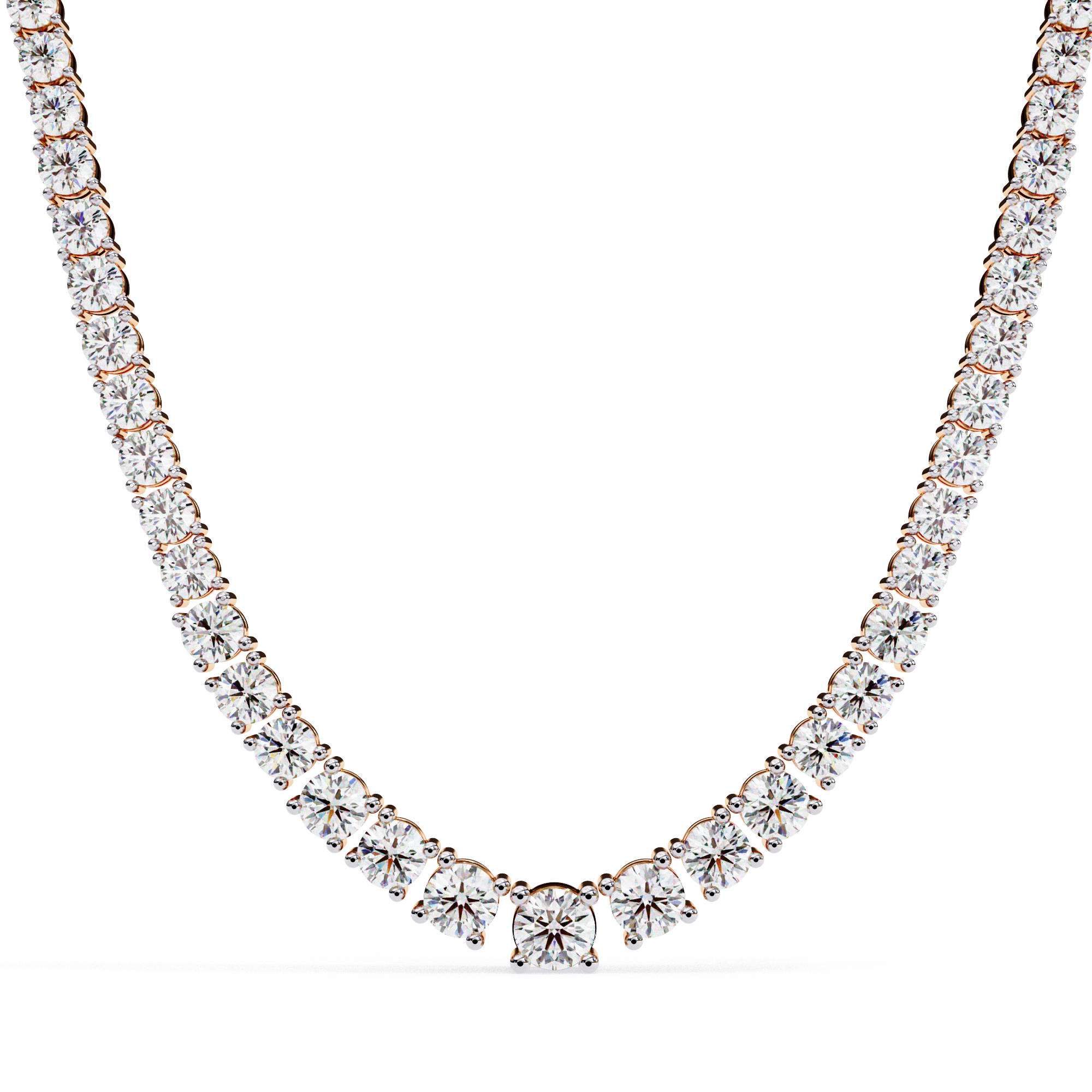 Solitairekart 17.54ct Natural Diamond Tennis Necklace-HI Color, VS-SI Clarity