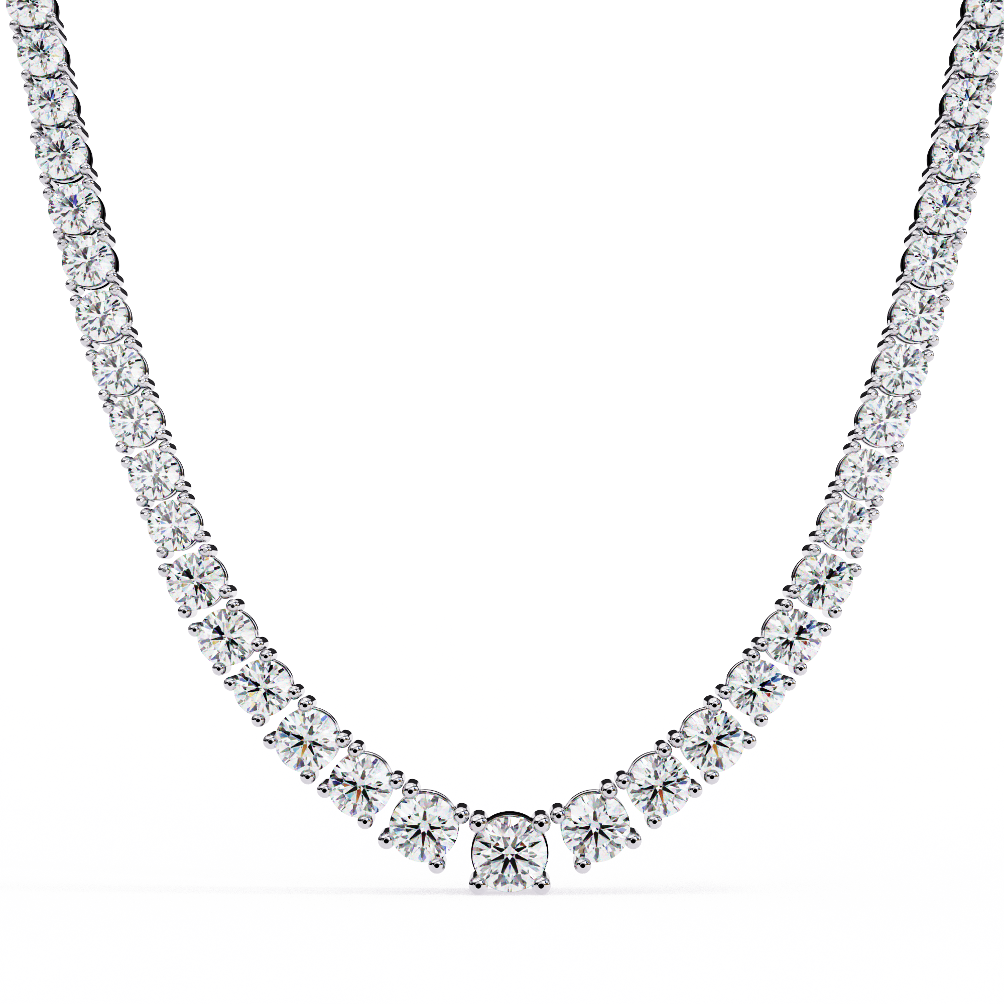 Solitairekart 17.54ct Natural Diamond Tennis Necklace-HI Color, VS-SI Clarity