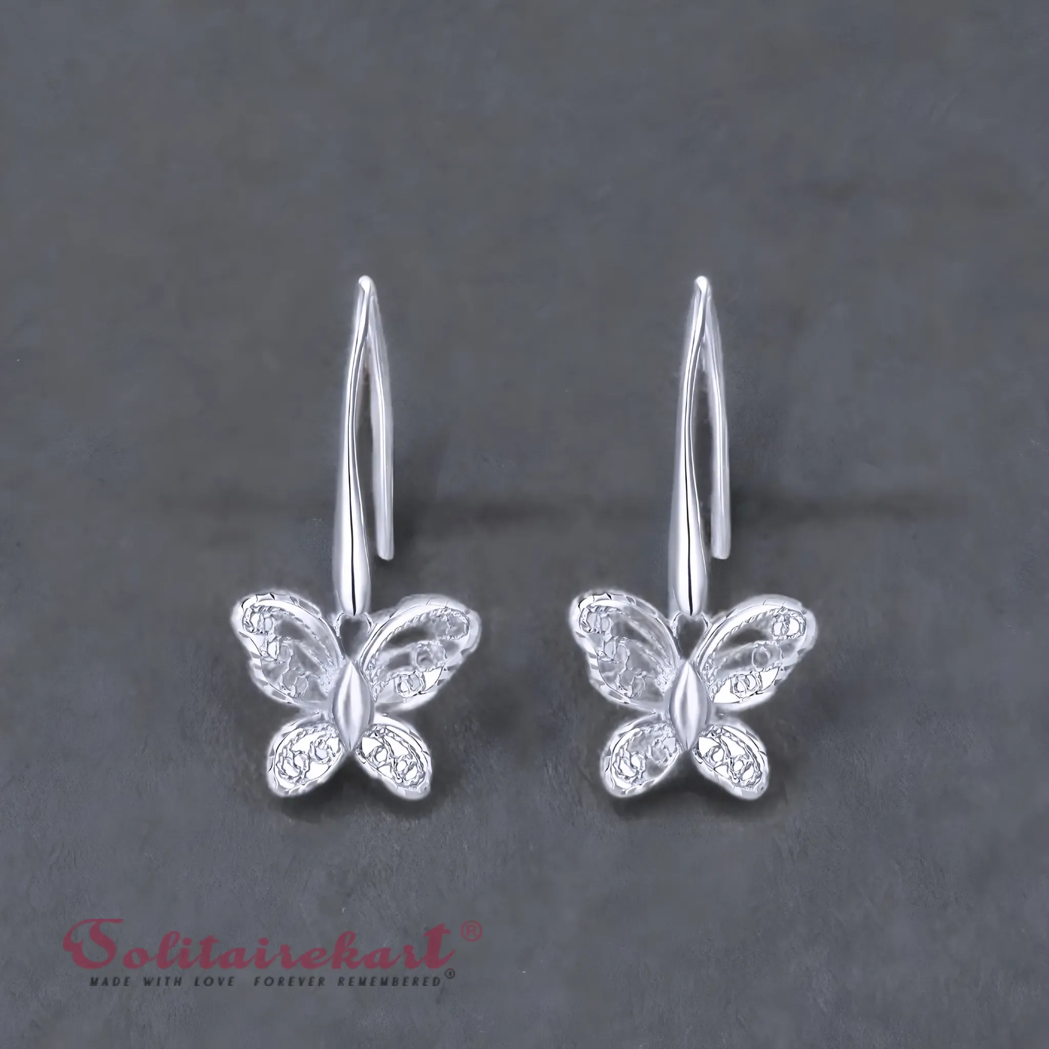 Solitairekart 3.33 GRM Platinum Butterfly Earrings