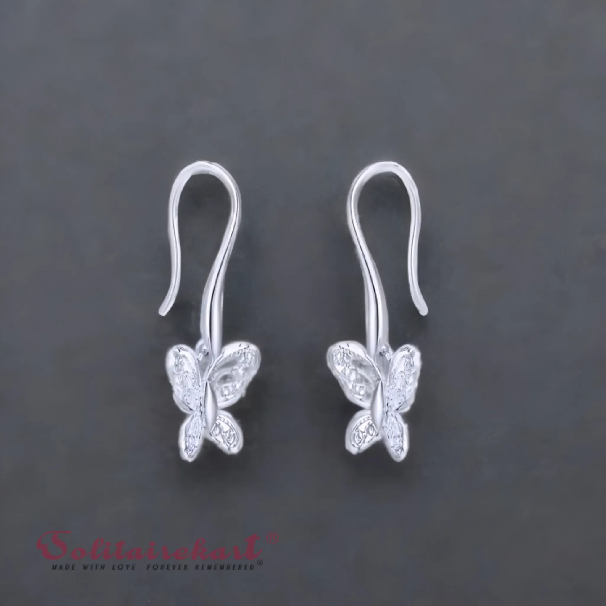 Solitairekart 3.33 GRM Platinum Butterfly Earrings