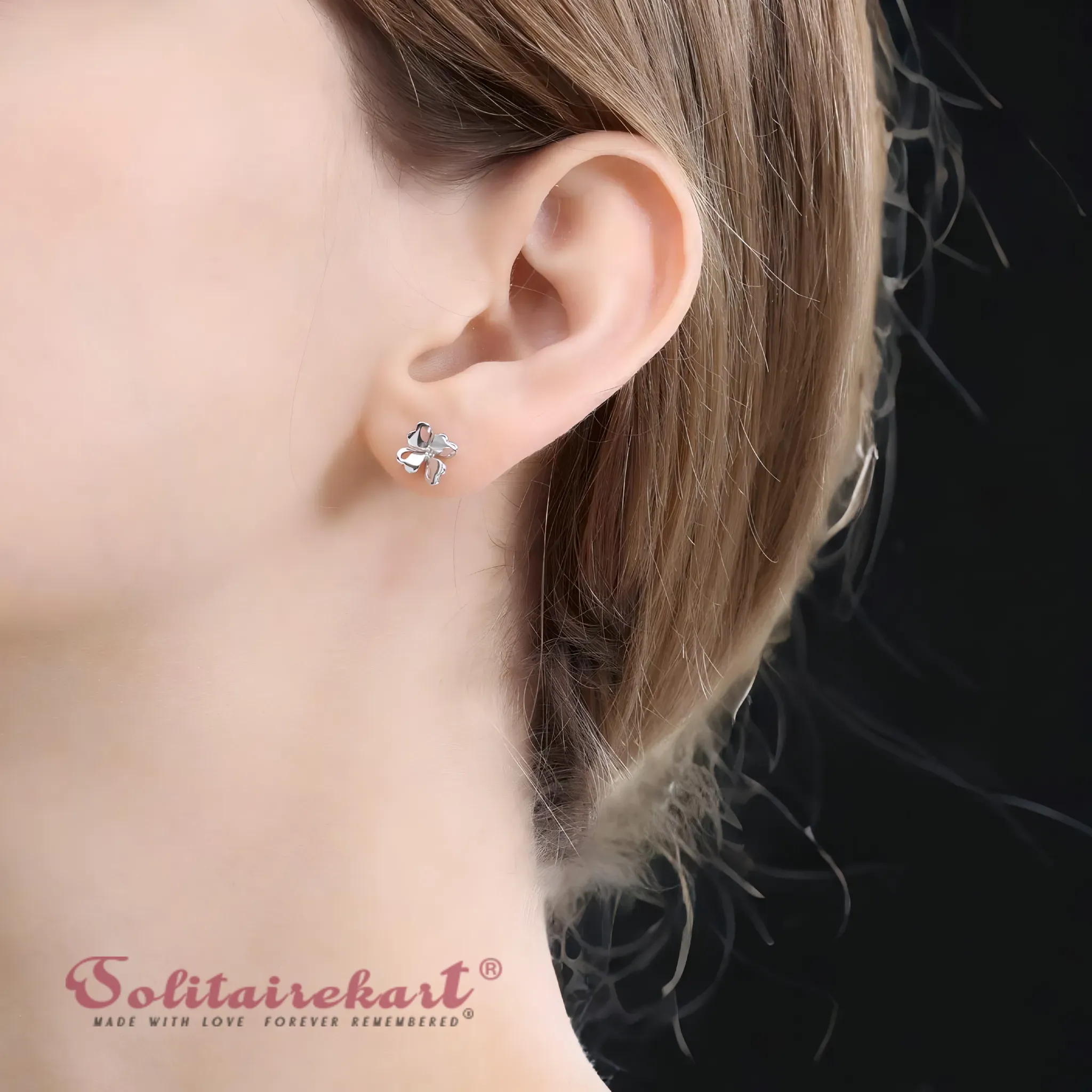 Solitairekart 2.62 Gram Lucky Clover Stud Earrings