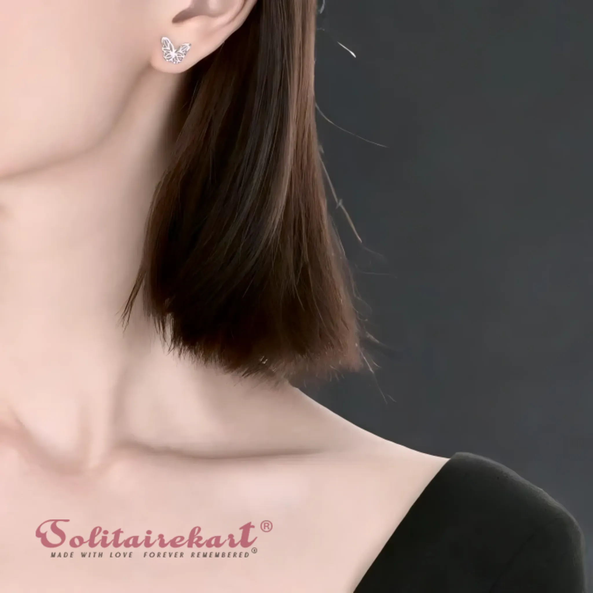 Solitairekart 2.06grm Butterfly Studs