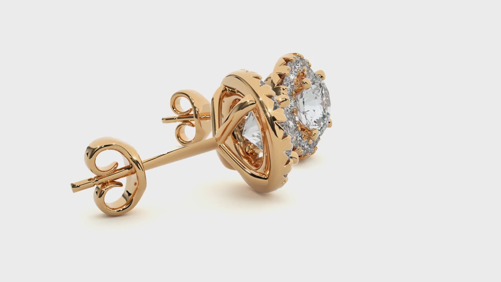 1.98 Carat G Color VS1 Clarity Diamond Studded Natural Diamond Studs Earrings.