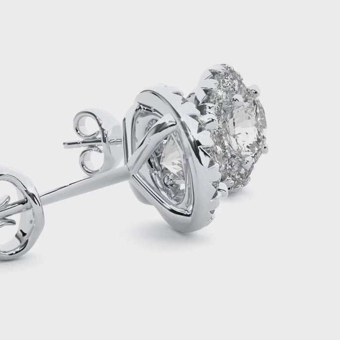 1.98 Carat G Color VS1 Clarity Diamond Studded Natural Diamond Studs Earrings.