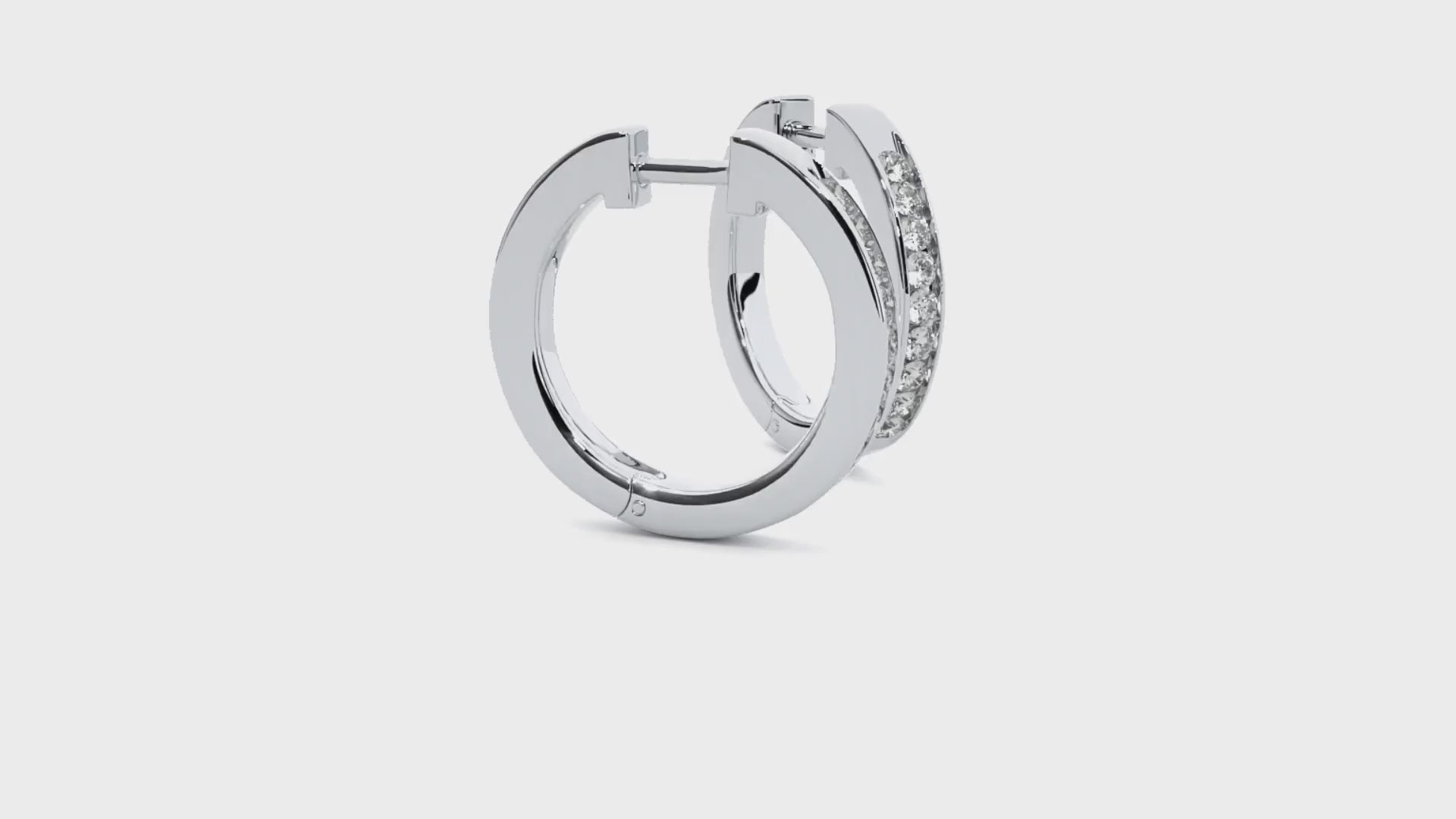 0.52 Carat HI Color VS1 Clarity Diamond Studded Natural Diamond Hoop Earrings.