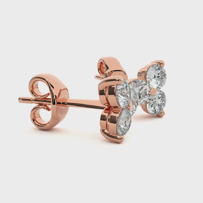 0.44 Carat HI Color VS1 Clarity Diamond Studded Natural Diamond Studs Earrings.