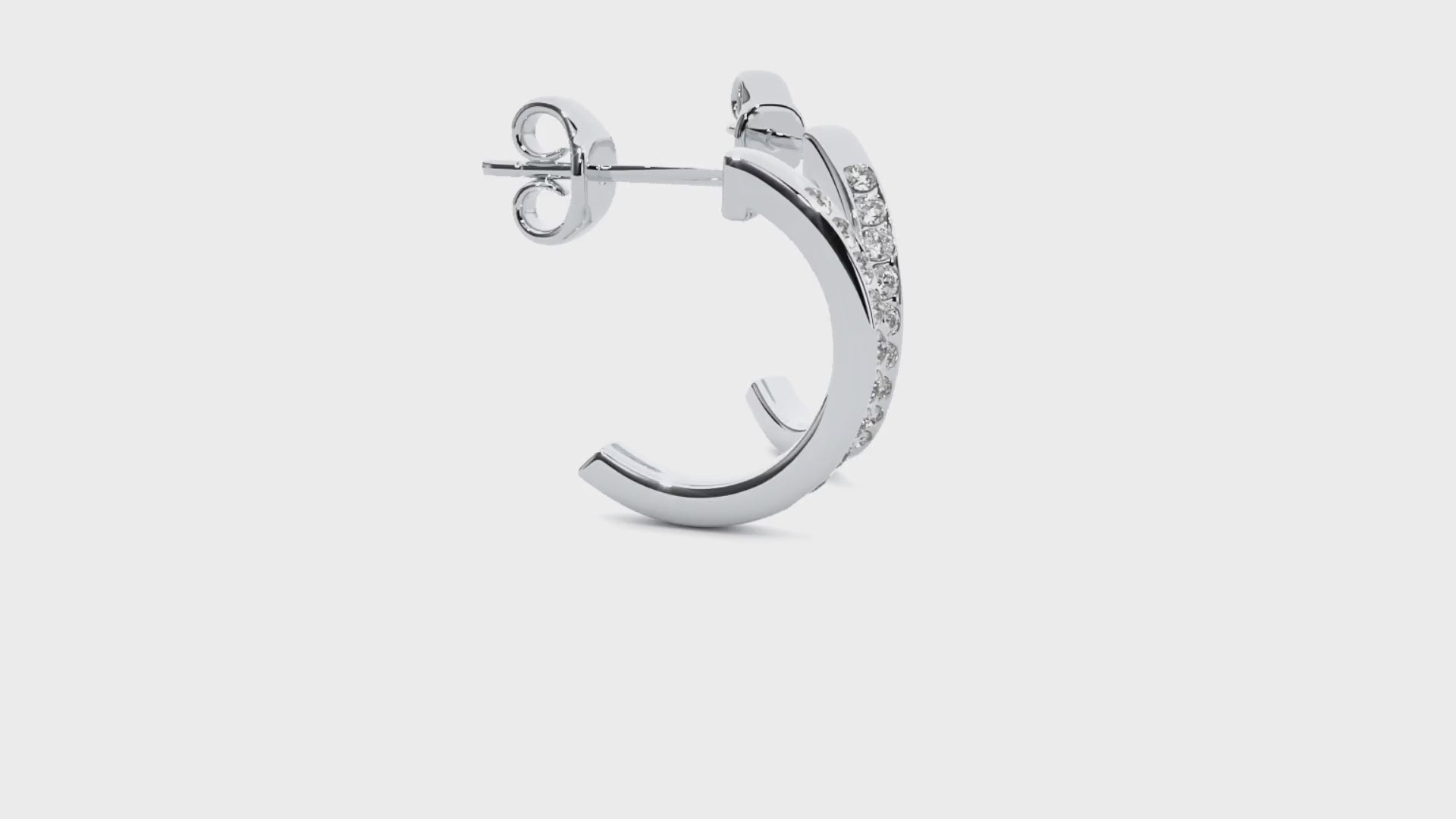 0.92 Carat HI Color VS1 Clarity Diamond Studded Natural Diamond Hoop Earrings.