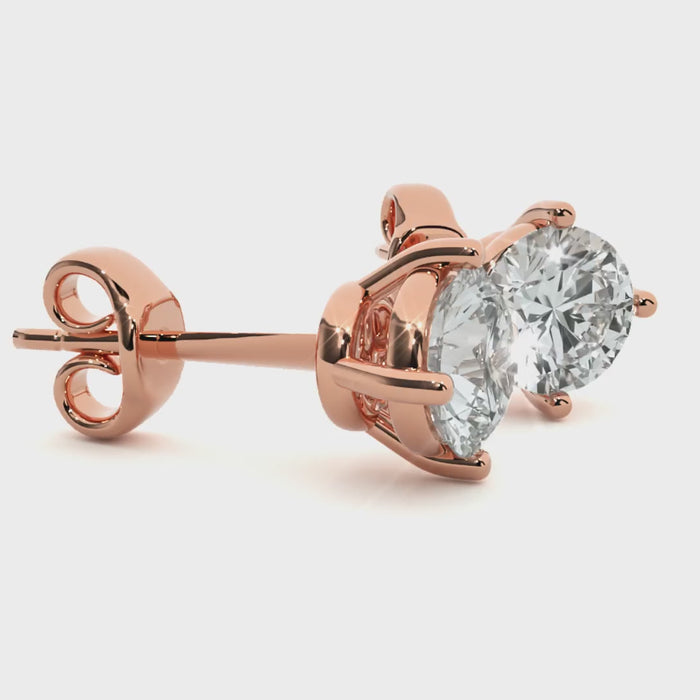 1.05 Carat G Color VS1 Clarity Diamond Studded Natural Diamond Studs Earrings.