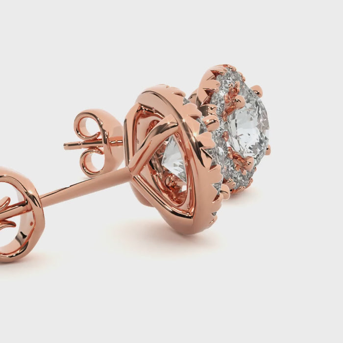 1.98 Carat G Color VS1 Clarity Diamond Studded Natural Diamond Studs Earrings.