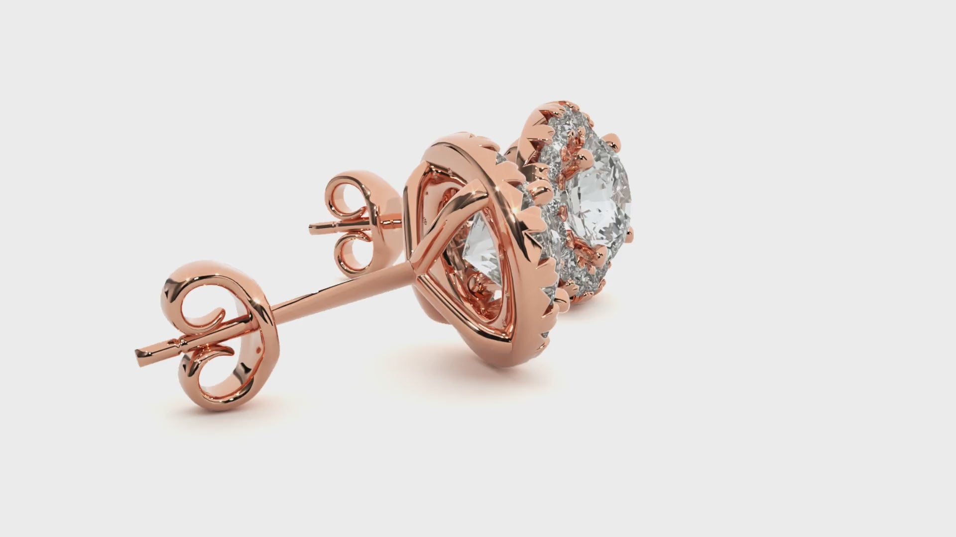 1.98 Carat G Color VS1 Clarity Diamond Studded Natural Diamond Studs Earrings.