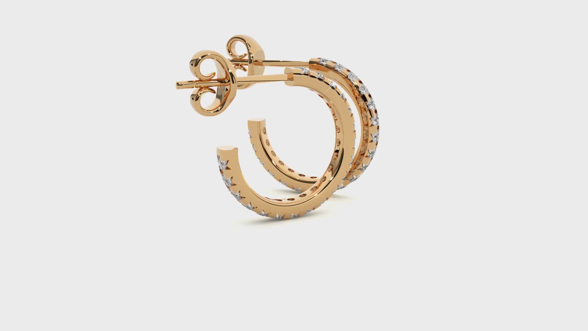 0.70 Carat HI Color VS1 Clarity Diamond Studded Natural Diamond Hoop Earrings.