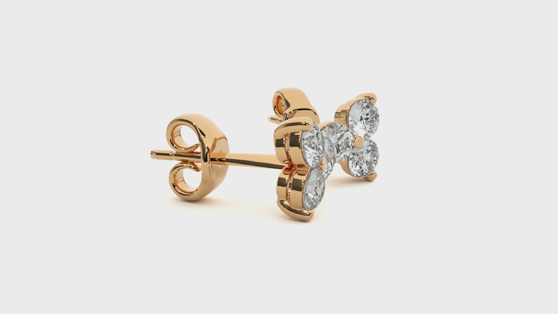 0.44 Carat HI Color VS1 Clarity Diamond Studded Natural Diamond Studs Earrings.