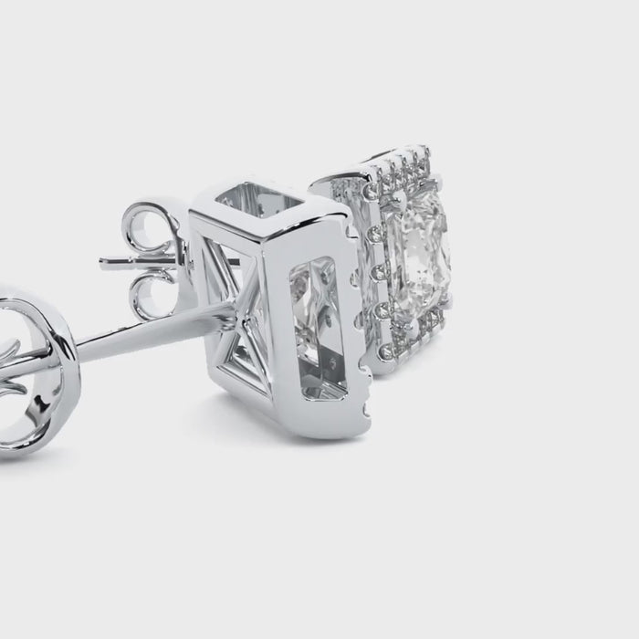 2.15 Carat Princess Diamond Stud Earrings