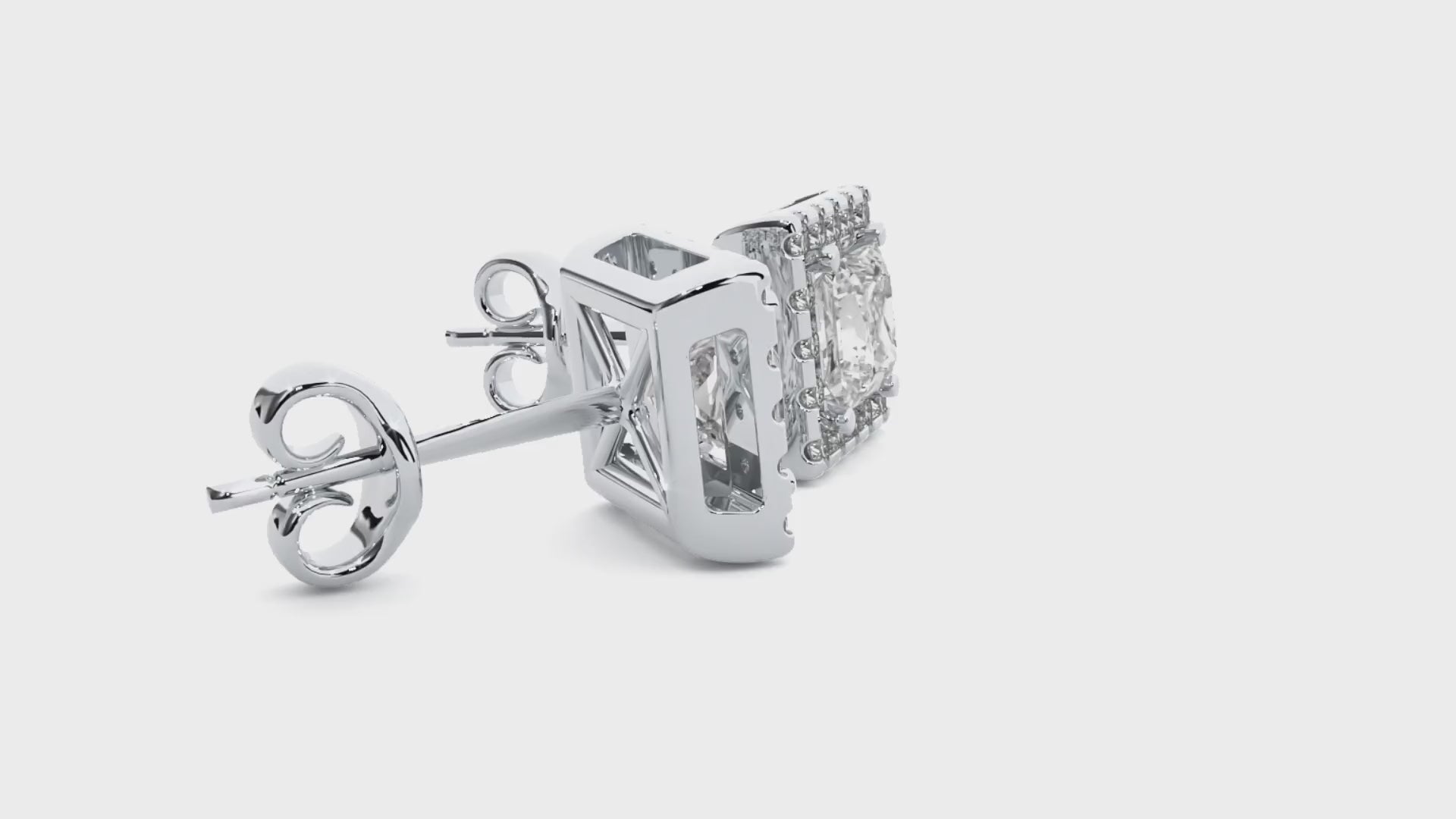 2.15 Carat Princess Diamond Stud Earrings