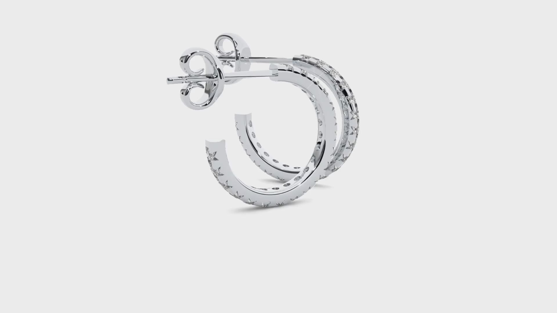 0.70 Carat HI Color VS1 Clarity Diamond Studded Natural Diamond Hoop Earrings.