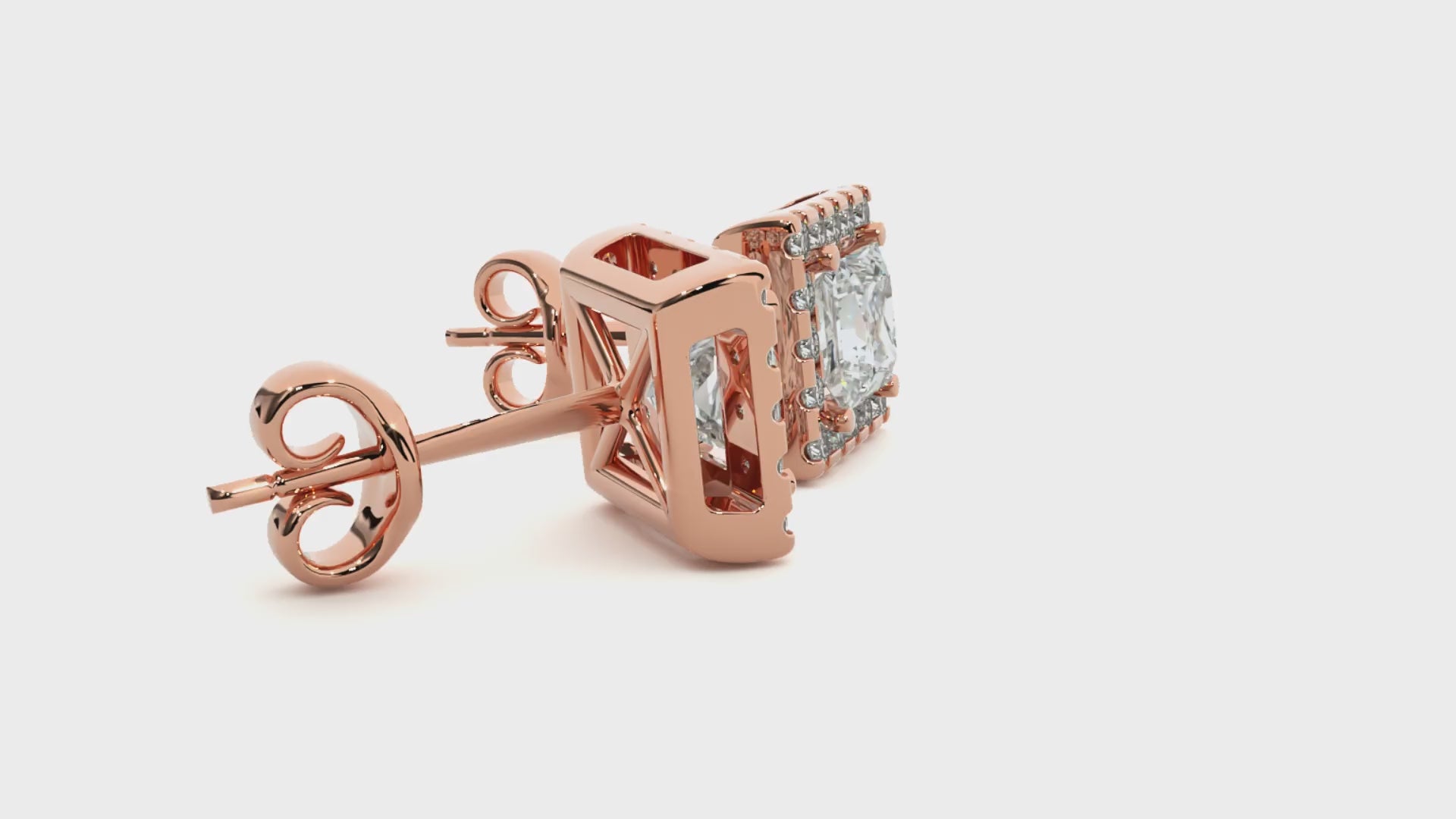 2.15 Carat Princess Diamond Stud Earrings