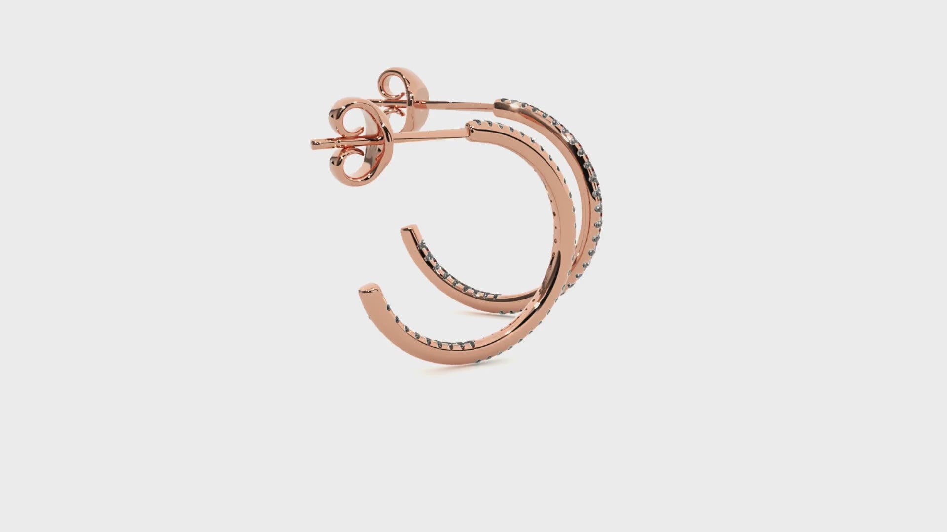 0.38 Carat HI Color VS1 Clarity Diamond Studded Natural Diamond Hoop Earrings.