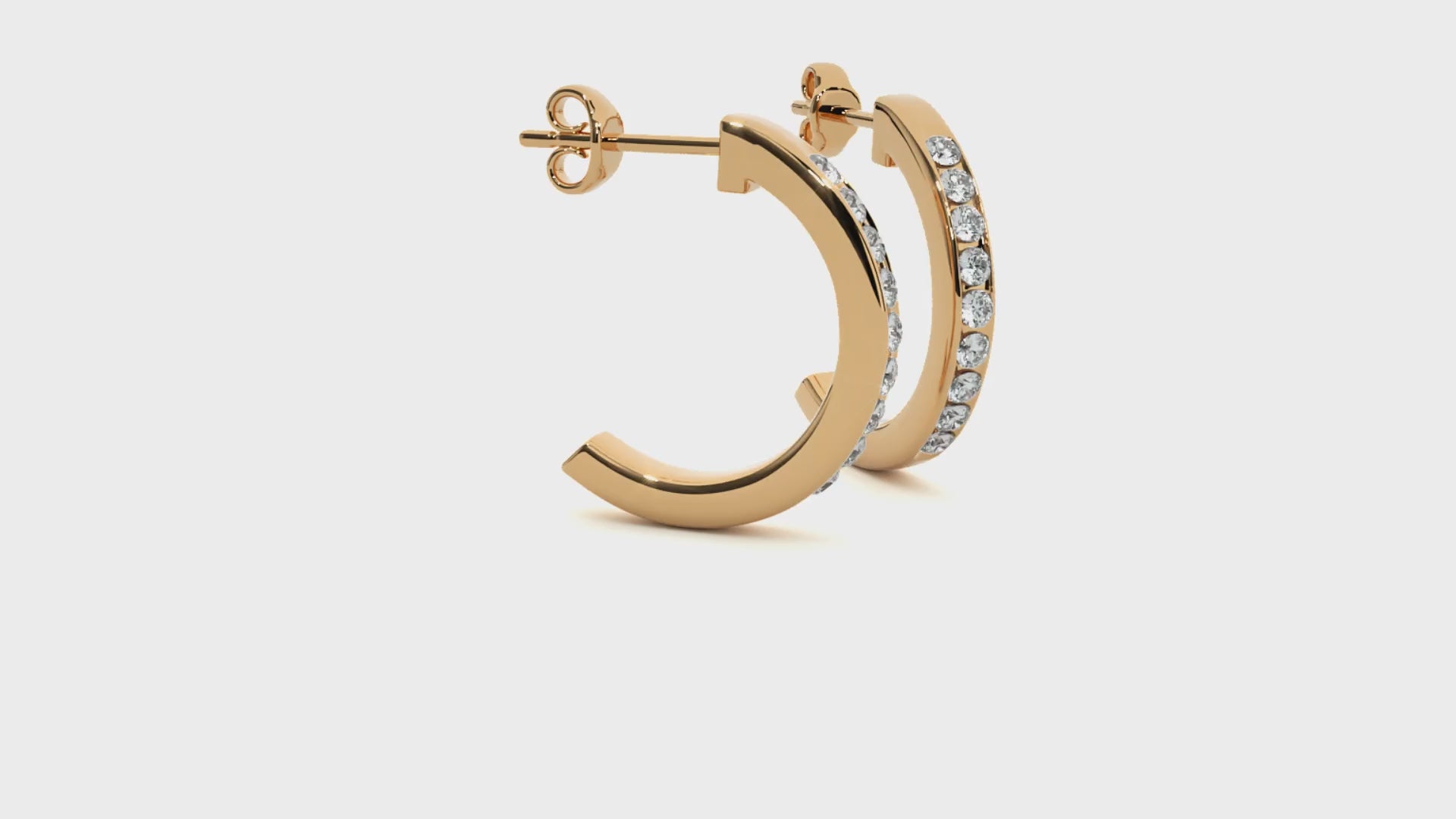 0.46 Carat HI Color VS1 Clarity Diamond Studded Natural Diamond Hoop Earrings.