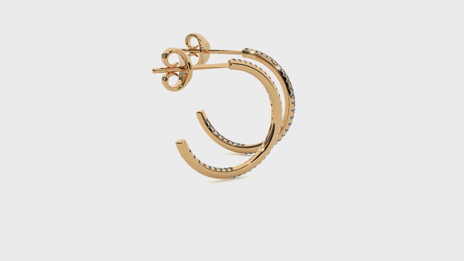 0.38 Carat HI Color VS1 Clarity Diamond Studded Natural Diamond Hoop Earrings.