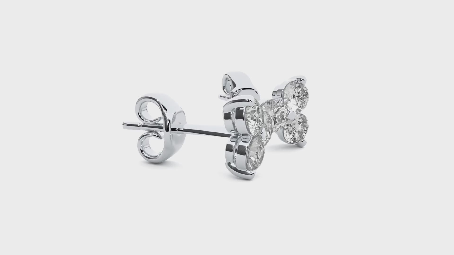 0.44 Carat HI Color VS1 Clarity Diamond Studded Natural Diamond Studs Earrings.